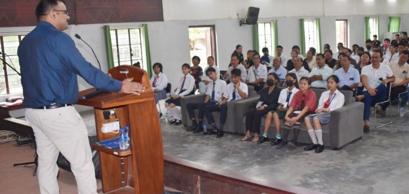 HSLC and HSSLC Toppers felicitation-cum-career guidance seminar was held at Town Council Hall, Chümoukedima on June 18. (DIPR Photo)